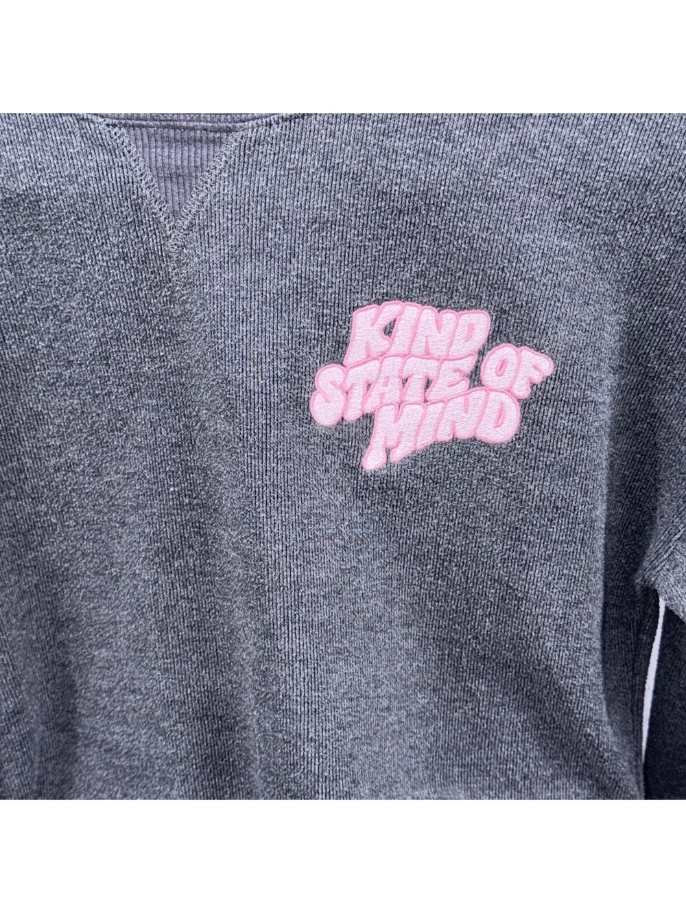 Old Navy Girls XL 14-16 Kind State of Mind Gray Waffle Knit Sweatshirt